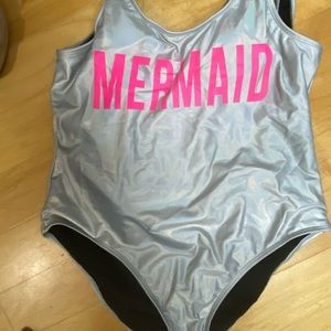 Silver 1 Piece Bathing Suit